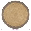  szürke szélű kézzel font jutaszőnyeg 150 cm
