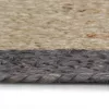  sötétszürke szélű kézzel font jutaszőnyeg 120 cm