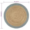  olívazöld szélű kézzel font jutaszőnyeg 90 cm