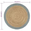  olívazöld szélű kézzel font jutaszőnyeg 120 cm