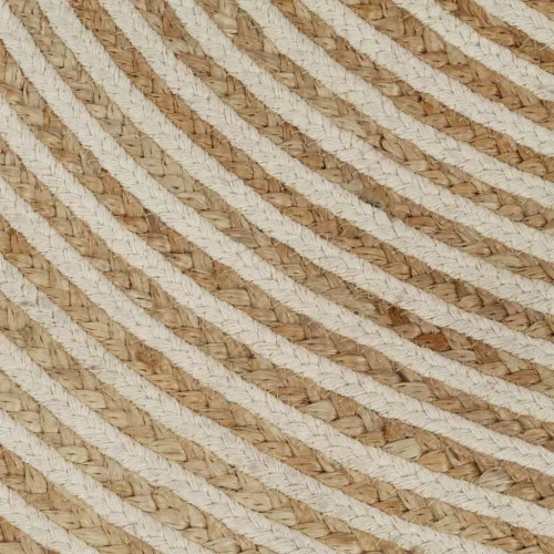  kézzel font jutaszőnyeg fehér spirális dizájnnal 90 cm