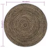   fekete és természetes színű kézzel font jutaszőnyeg 90 cm