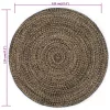  fekete és természetes színű kézzel font jutaszőnyeg 120 cm