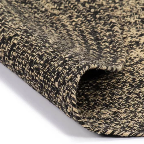   fekete és természetes színű kézzel font jutaszőnyeg 150 cm