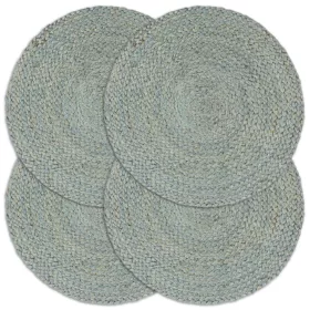  4 db sima olívazöld kerek jutaalátét 38 cm 