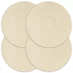  4 db sima természetes színű kerek pamutalátét 38 cm 