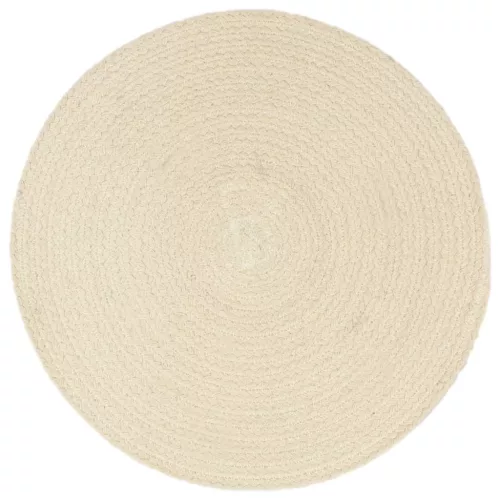  6 db sima természetes színű kerek pamutalátét 38 cm 