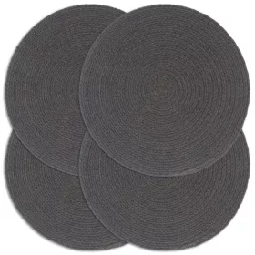 4 db sima sötétszürke kerek pamutalátét 38 cm  