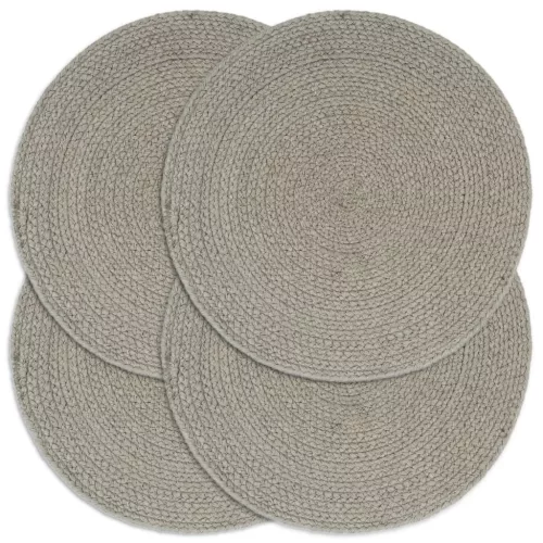  4 db sima szürke kerek pamut tányéralátét 38 cm 