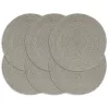  6 db sima szürke kerek pamut tányéralátét 38 cm 