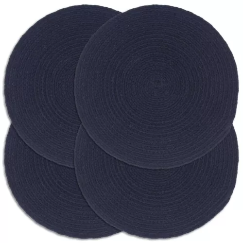  4 db sima tengerészkék kerek pamutalátét 38 cm 
