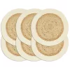  6 db sima természetes színű kerek juta-pamut alátét 38 cm 