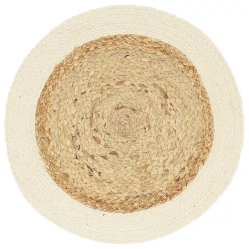 6 db sima természetes színű kerek juta-pamut alátét 38 cm 