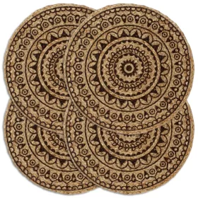  4 db sötétbarna kerek jutaalátét 38 cm