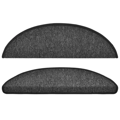  15 darab antracitszürke lépcsőszőnyeg 56 x 17 x 3 cm