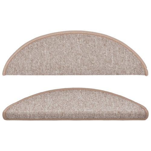  15 db világosbarna félkör alakú lépcsőszőnyeg 56 x 17 x 3 cm