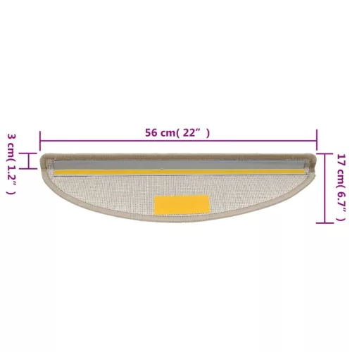  15 darab szürkésbarna lépcsőszőnyeg 56 x 17 x 3 cm