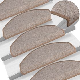  15 darab világosbarna lépcsőszőnyeg 65 x 24 x 4 cm