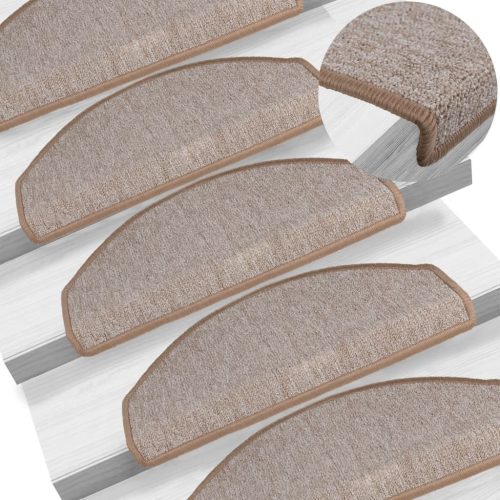  15 darab világosbarna lépcsőszőnyeg 65 x 24 x 4 cm