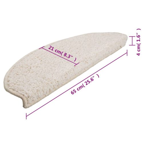  15 db fehér lépcsőszőnyeg 65 x 21 x 4 cm