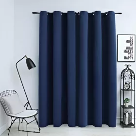  kék sötétítőfüggöny fémkarikákkal 290 x 245 cm