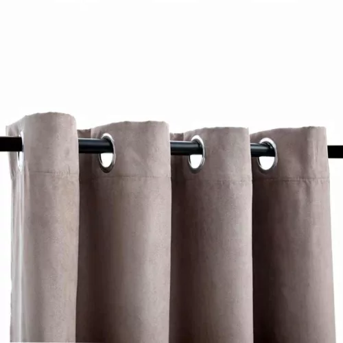  2 db tópszínű sötétítőfüggöny fémgyűrűkkel 140 x 175 cm