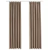  2 db tópszínű sötétítőfüggöny kampókkal 140 x 175 cm