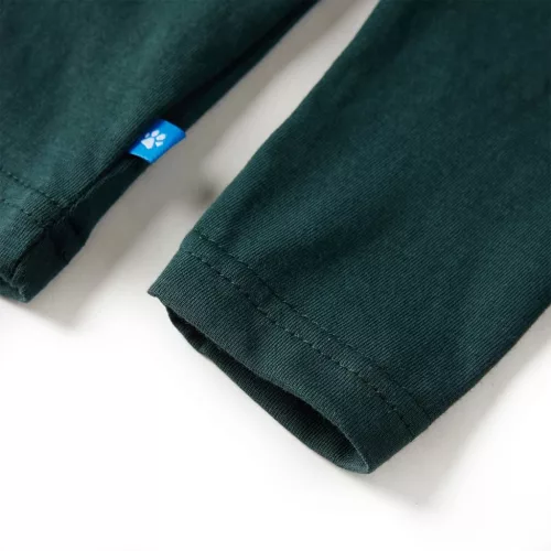 Sötétzöld hosszú ujjú gyerekpóló 92