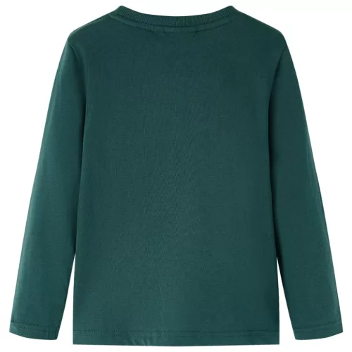 Sötétzöld hosszú ujjú gyerekpóló 116