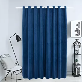    sötétkék bársony sötétítőfüggöny fémkarikákkal 290 x 245 cm