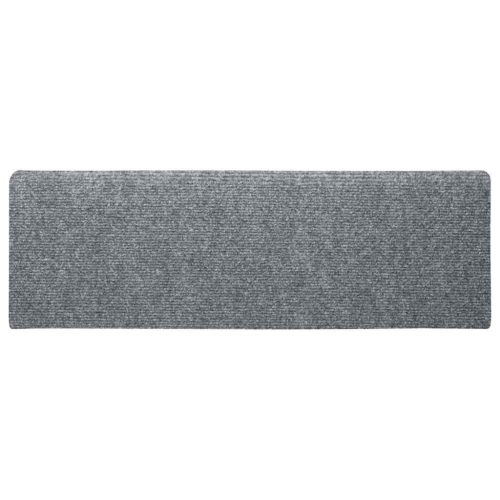  15 db öntapadós lépcsőszőnyeg, 65 x 21 x 4 cm, világosszürke, téglalap alakú széllel