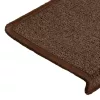  15 db lépcsőszőnyeg, barna, téglalap alakú széllel, 65 x 21 x 4 cm