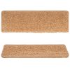 15 db bézs lépcsőszőnyeg 65x21x4 cm