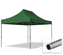   Professional összecsukható sátrak PREMIUM 350g/m2 ponyvával, acélszerkezettel, oldalfal nélkül - 3x4,5m zöld