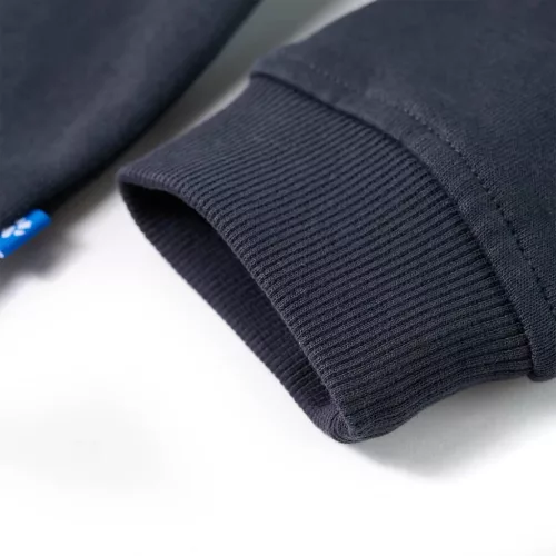 Antracit és konyak kapucnis gyerekpulóver fél cipzárral 92