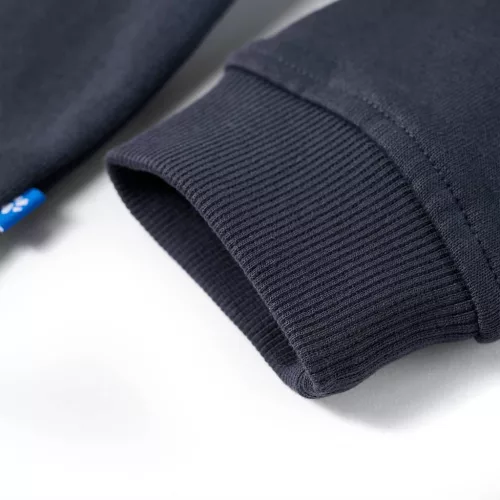 Antracit és konyak kapucnis gyerekpulóver fél cipzárral 104