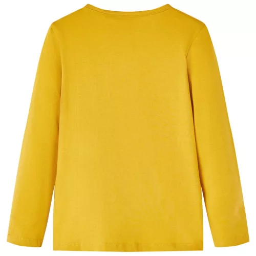 Sötét okker hosszú ujjú gyerekpóló 104