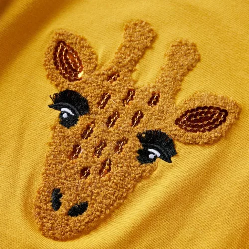 Sötét okker hosszú ujjú gyerekpóló 116