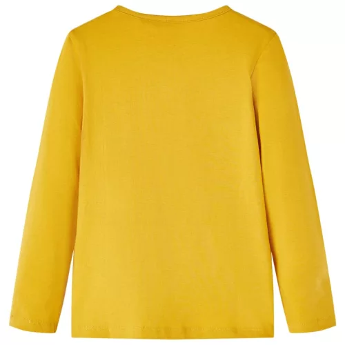 Sötét okker hosszú ujjú gyerekpóló 140