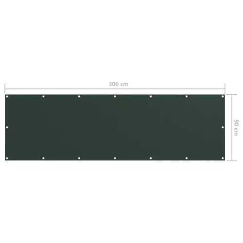  sötétzöld oxford-szövet erkélynapellenző 90 x 300 cm