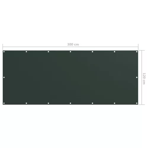  sötétzöld oxford-szövet erkélyparaván 120 x 300 cm