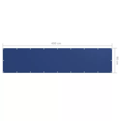  kék oxford-szövet erkélyparaván 90 x 400 cm