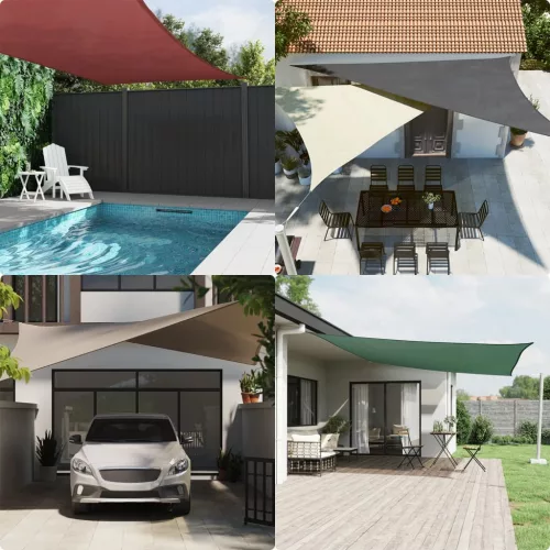  antracitszürke téglalap alakú oxford-szövet napvitorla 2,5x5 m