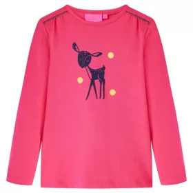 Élénk rózsaszín hosszú ujjú gyerekpóló 116