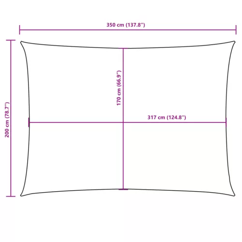  terrakotta téglalap alakú oxford-szövet napvitorla 2 x 3,5 m