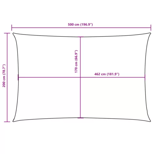  terrakotta téglalap alakú oxford-szövet napvitorla 2 x 5 m