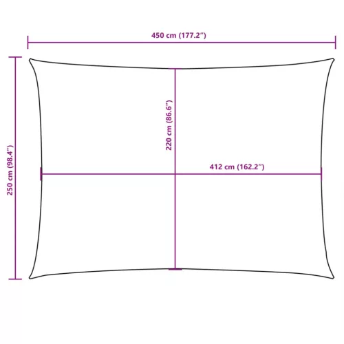  terrakotta téglalap alakú oxford-szövet napvitorla 2,5 x 4,5 m 