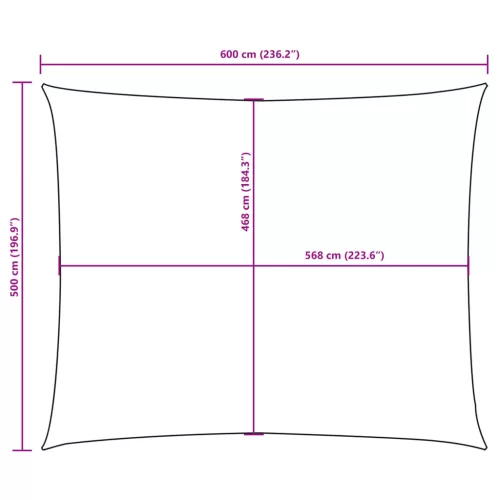  terrakotta téglalap alakú oxford-szövet napvitorla 5 x 6 m