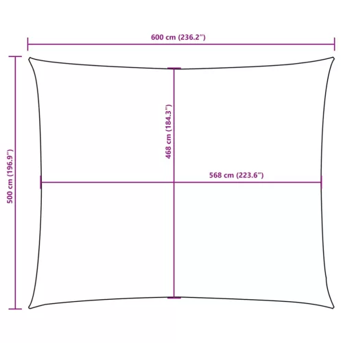  sötétzöld téglalap alakú oxford-szövet napvitorla 5 x 6 m