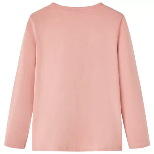 Világos rózsaszín hosszú ujjú gyerekpóló 128